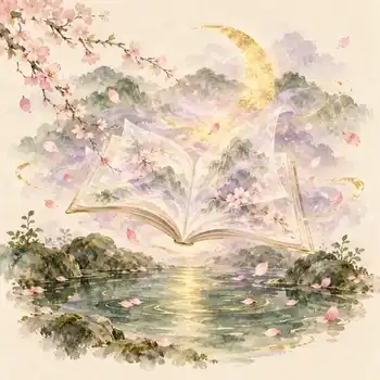 幻の詩集と月のイメージ